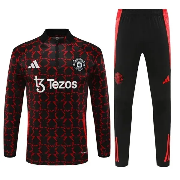 Adidas Manchester United 2023-24 Training Tracksuit Black/Red - 1