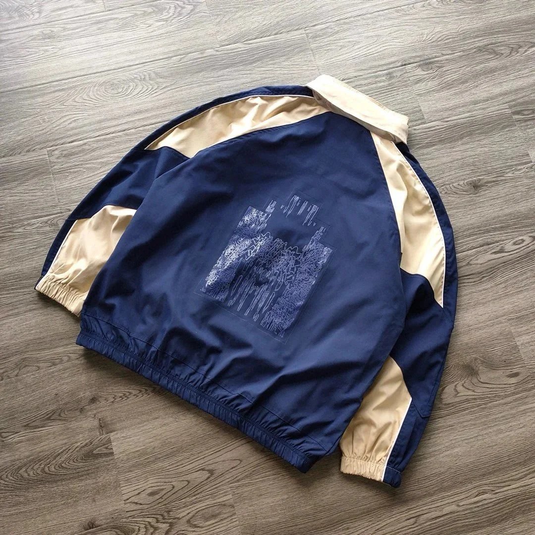 Cav Empt Windbreaker Jacket Navy and Beige - 7