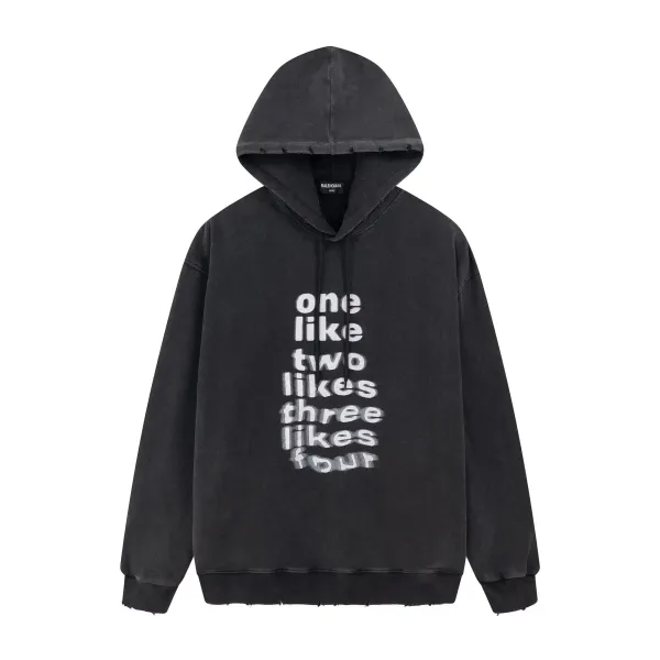 Balenciaga One Like Two Likes Three Likes Four Hoodie Black - 1