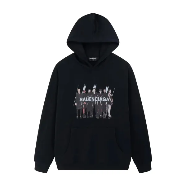 Balenciaga Group Portrait Black Hoodie - 1