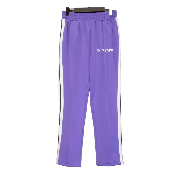 Palm Angels Track Pants Purple with White Side Stripes - 1