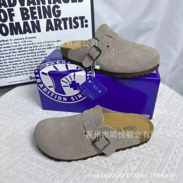 Birkenstock Boston Suede Gray Clogs - 1