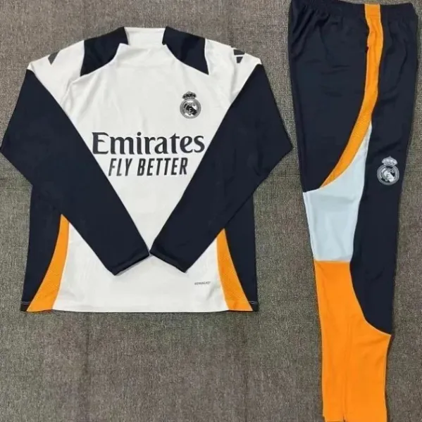 Real Madrid Training Tracksuit White/Navy/Orange - 1