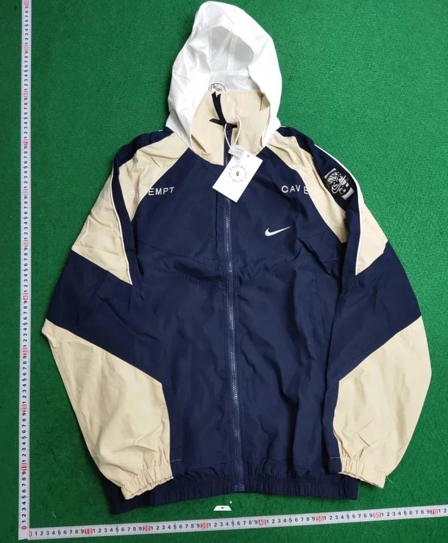 Cav Empt Windbreaker Jacket Navy and Beige - 3