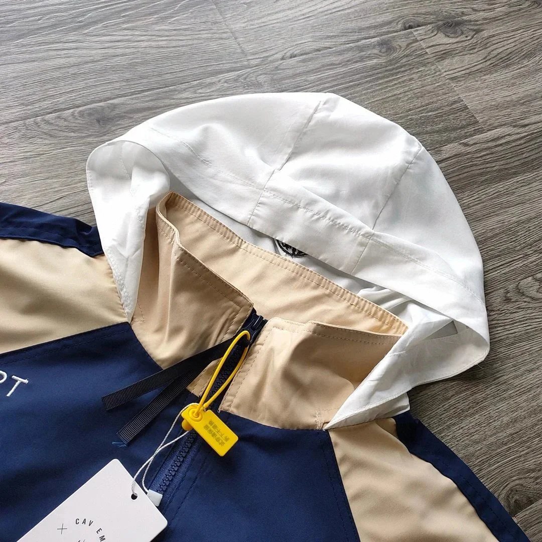 Cav Empt Windbreaker Jacket Navy and Beige - 8