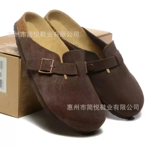 Birkenstock Boston Suede Brown Clogs - 1
