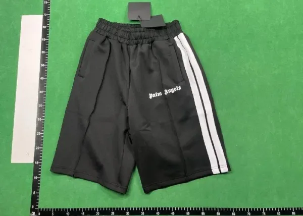 Palm Angels Track Shorts Black with White Stripes Shorts - 1