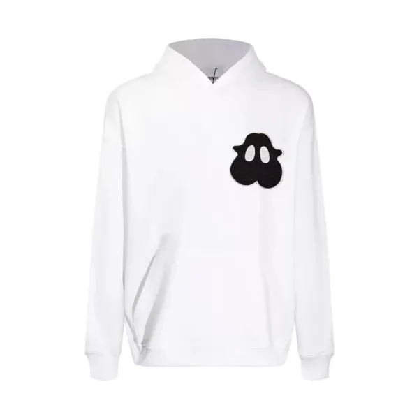 Comme des Garçons Play x White Hoodie with Black Heart Eyes Patch - 1