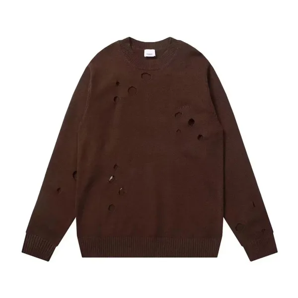 Burberry Distressed Knit Sweater Brown - 1