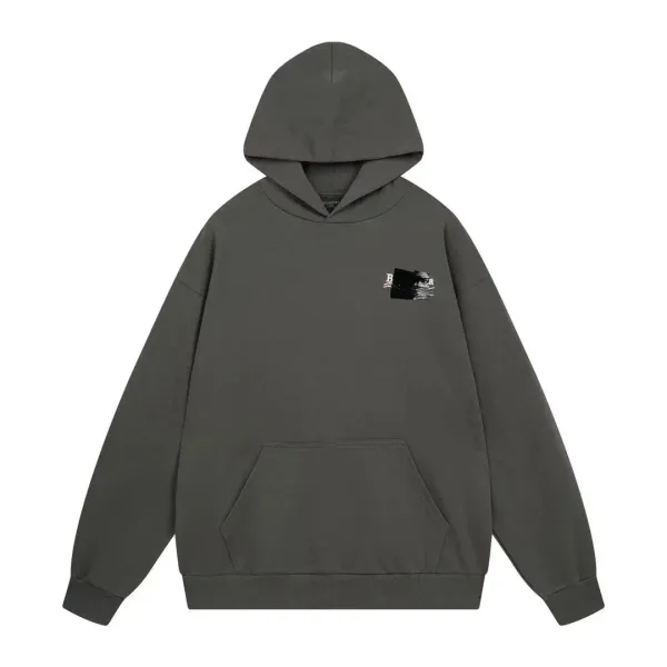 Balenciaga Distressed Logo Hoodie Gray - 1