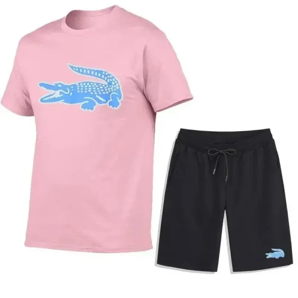 Lacoste Crocodile Logo Black T-Shirt and Shorts Set - 9