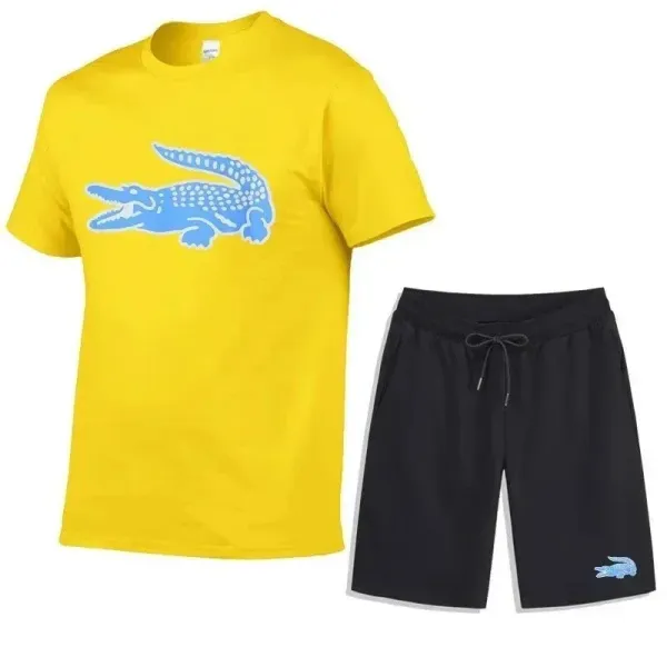 Lacoste Crocodile Logo Black T-Shirt and Shorts Set - 10