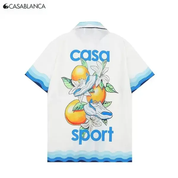 Casablanca Casa Sport Print Short-Sleeve Shirt White - 1