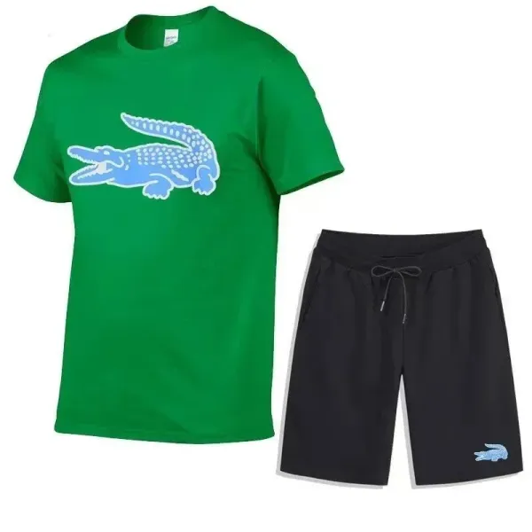 Lacoste Crocodile Logo Black T-Shirt and Shorts Set - 5