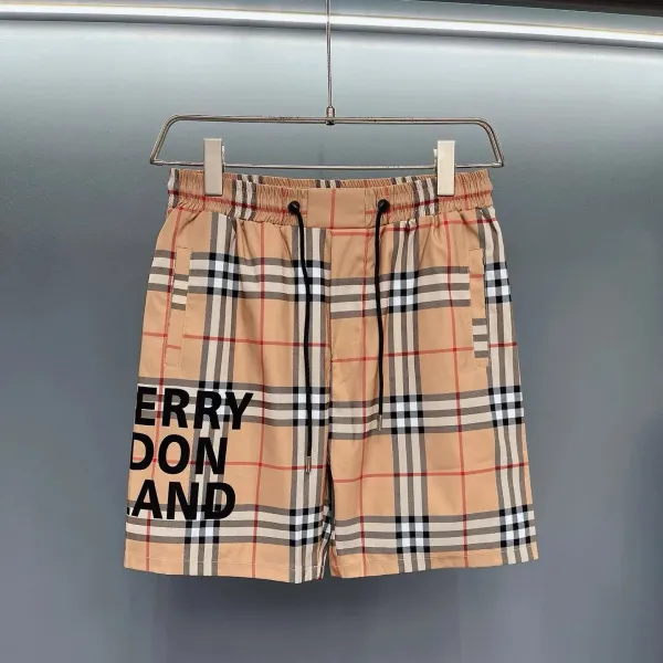 Burberry Vintage Check Print Logo Shorts Beige - 1