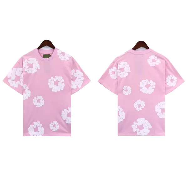 Design Floral Print Oversized T-Shirt Pink - 1