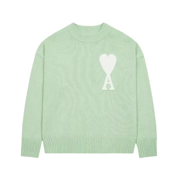 Ami Paris Heart Logo Cardigan Mint Green - 4