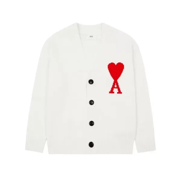 Ami Paris Heart Logo Cardigan Mint Green - 10