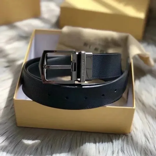 Burberry Reversible Leather Belt Black/Blue - 1