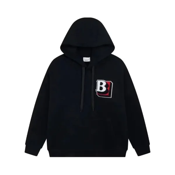 Balenciaga B Logo Hoodie Black - 1