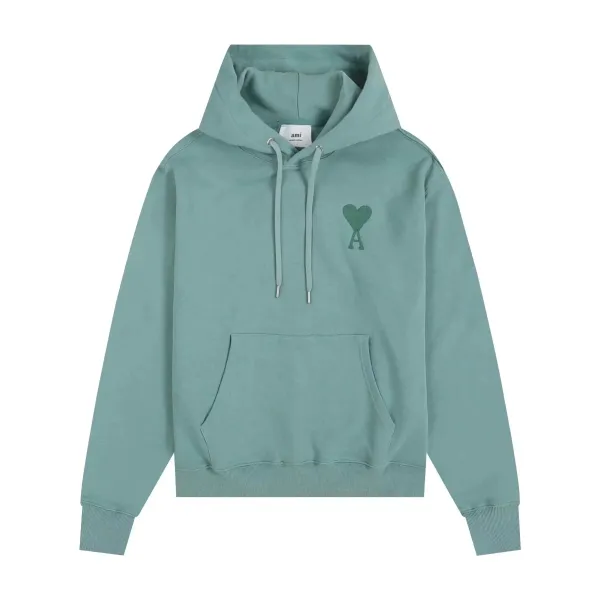 Ami Paris Heart Logo Hoodie Mint Green Hoodie - 1