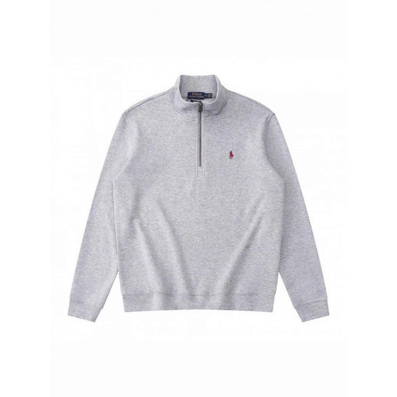Embroidered Half-Zip Stand Collar Fleece-Lined Outerwear