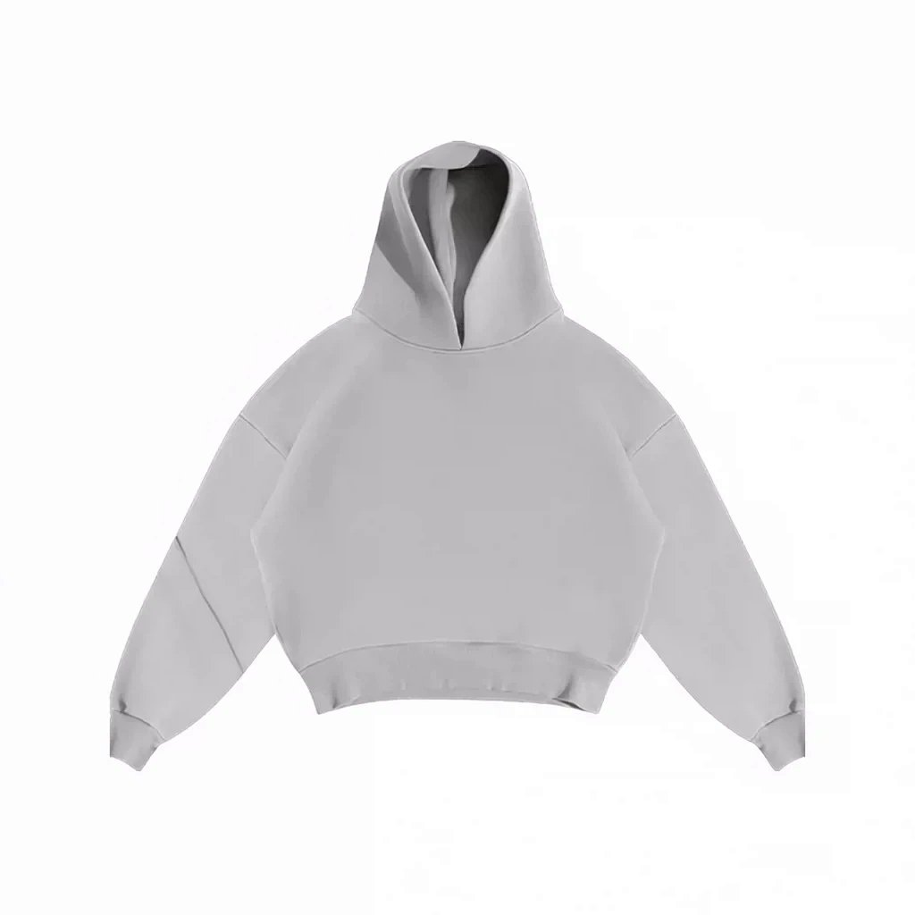 Airy Layered Puffy Hooded Sweatshirt