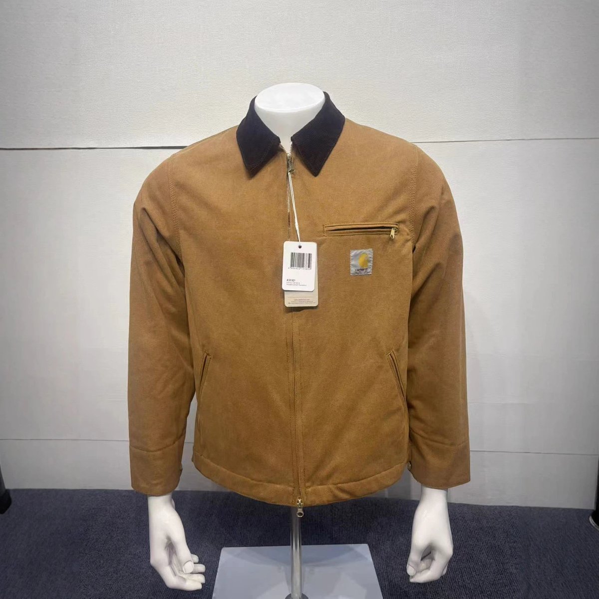 Detroit J01 Washed Distressed Felt American Zip-Up Jacket 10382