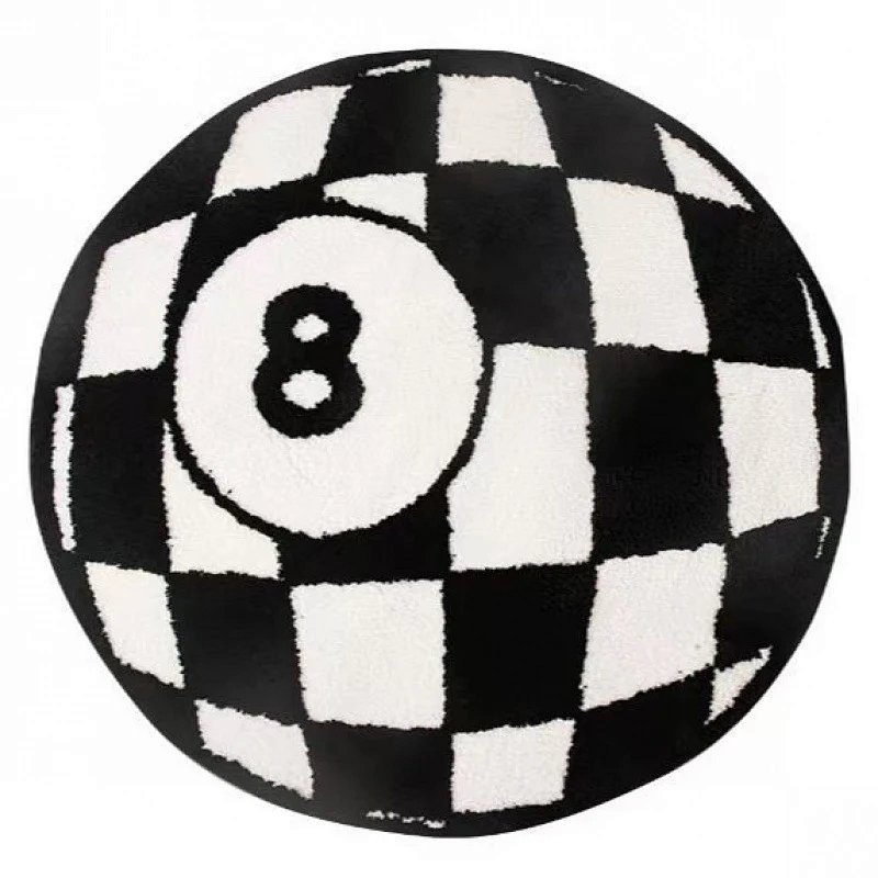 Billiards 8-Ball Faux Cashmere Rug