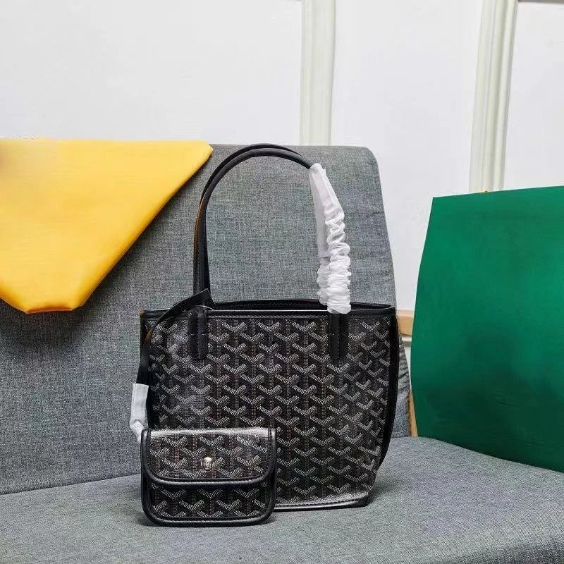 Goyard-Style Shoulder Bag