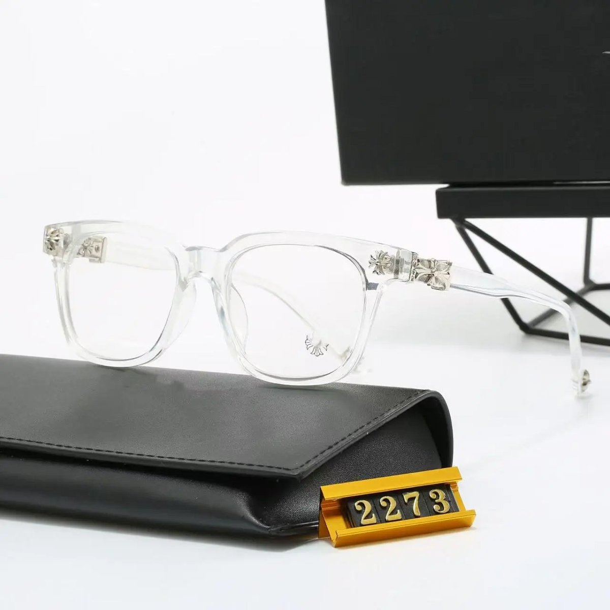 Unisex Square Frame Clear Lens Glasses