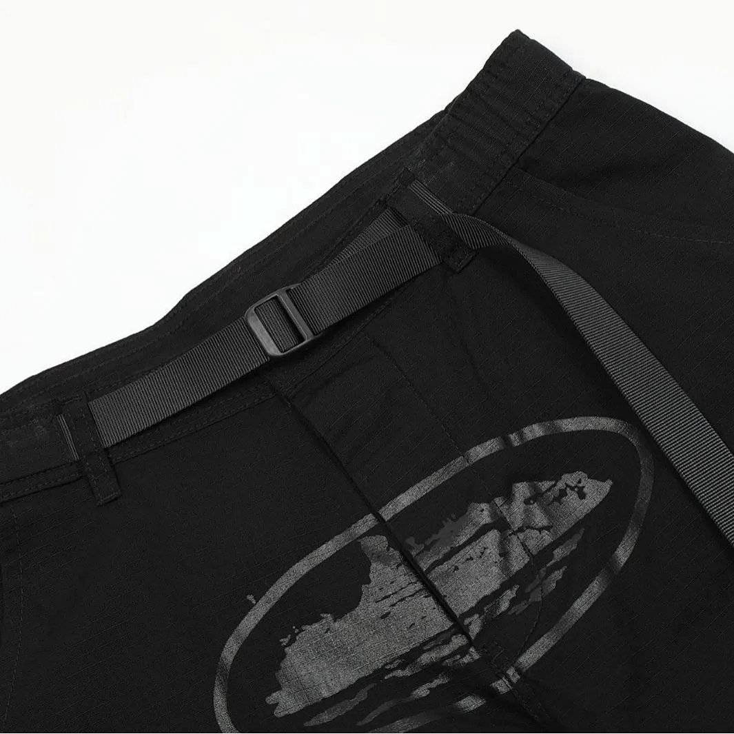 Summer CZ Demon Print Cargo Shorts Casual High-Street Multi-Pocket Unisex Shorts