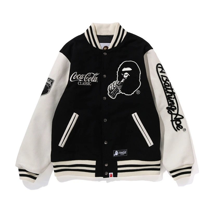 Monkey Baseball Jacket Unisex Loose-Fit Cardigan Coat