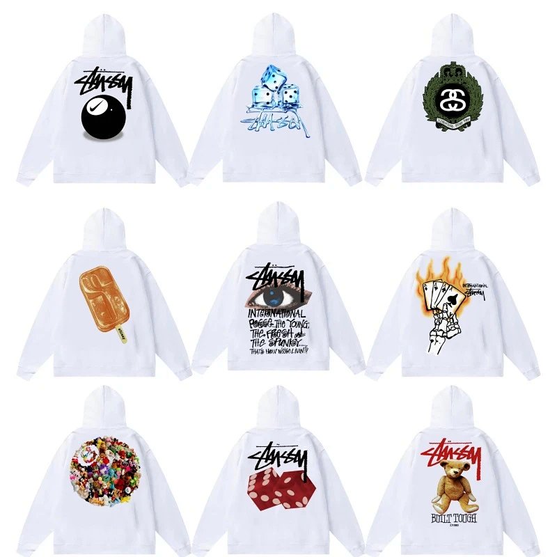 2024 Classic Print Black 8 Hoodie STU World Tour Youth Pullover Hooded Sweatshirt