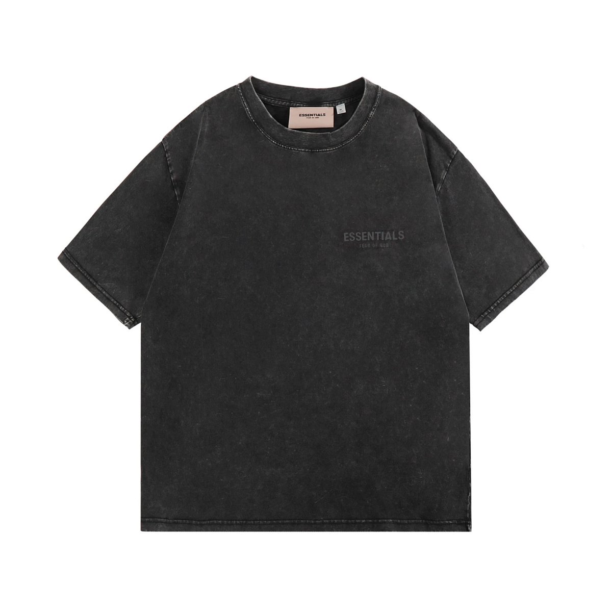 ESEN Reflective Letter Print Washed Vintage Short-Sleeve Unisex T-Shirt