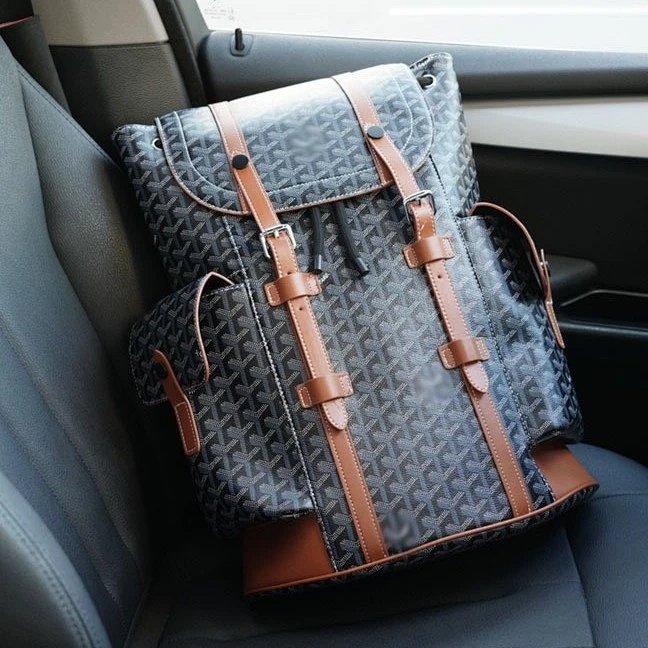 Goyard-Style Backpack