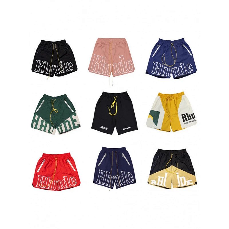 RHU Letter Print Casual Shorts Unisex Jogging Sports Shorts