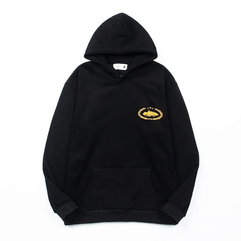 CZ Demon Hip-Hop Streetwear Yellow Letter Print Hoodie