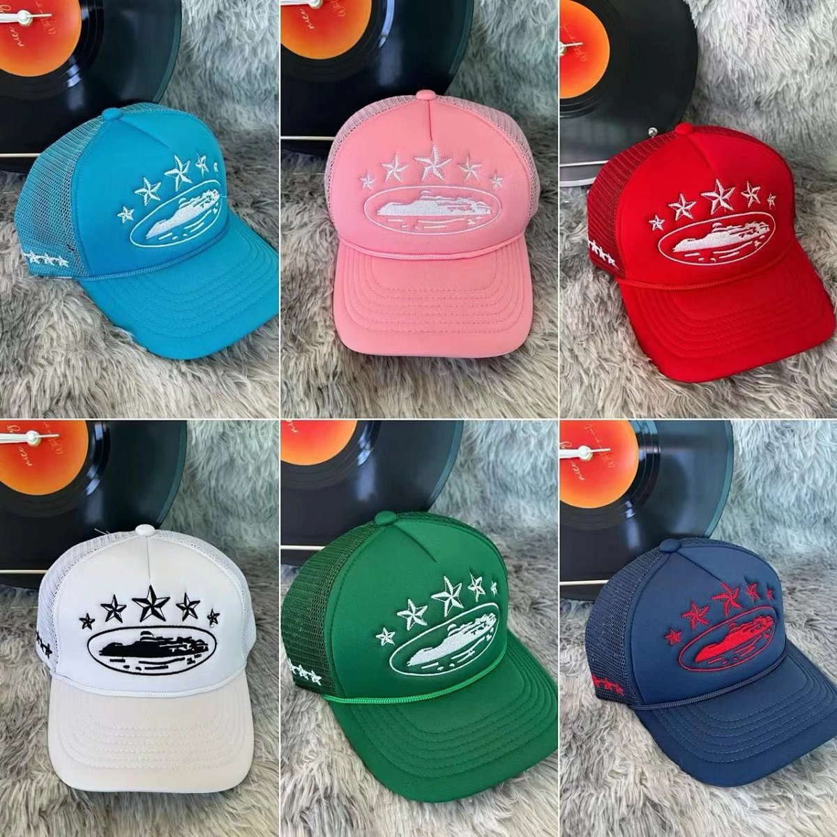 CRTZ 24SS Trucker Hat Casual Printed Baseball Cap Summer Wide Brim