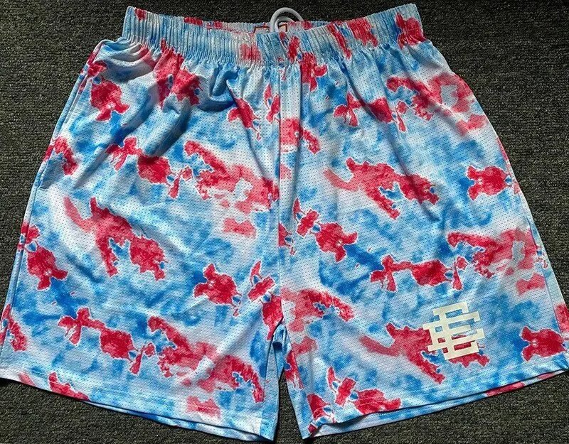 Eric Emanuel Basic Basketball Shorts Mesh Tie Dye Blue Pink