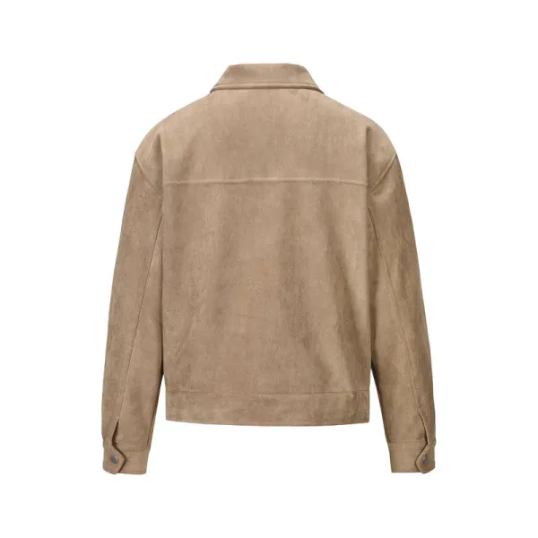 Design Suede Utility Jacket Beige Outerwear - 10