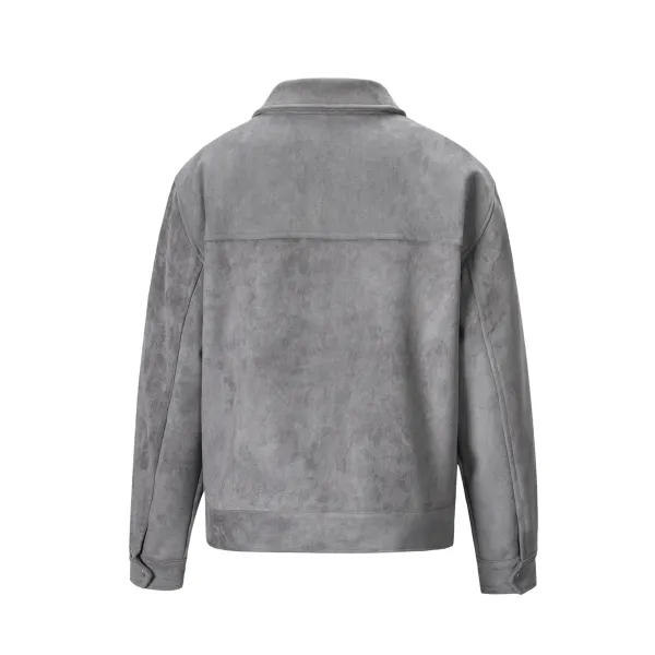Design Suede Utility Jacket Beige Outerwear - 30