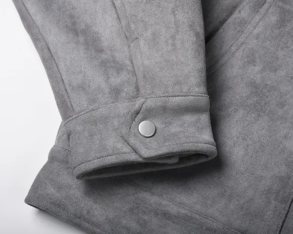 Design Suede Utility Jacket Beige Outerwear - 25