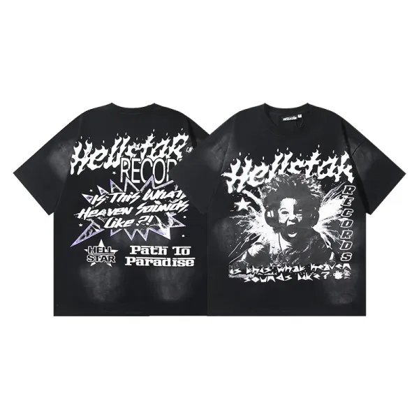 Hellstar Records Path To Paradise Graphic T-Shirt Black - 1
