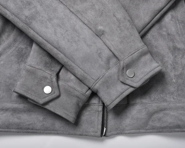 Design Suede Utility Jacket Beige Outerwear - 27