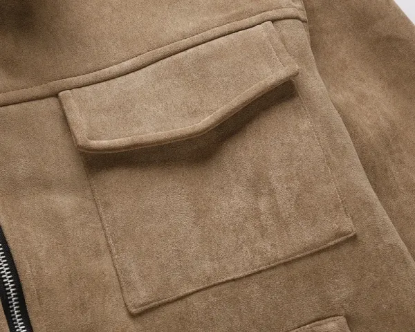 Design Suede Utility Jacket Beige Outerwear - 14