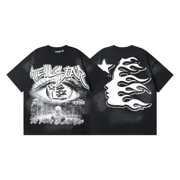 Hellstar Graphic Print Oversized T-Shirt Black - 1