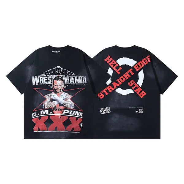 WWE x C.M. Punk WrestleMania XXX T-Shirt Black - 1