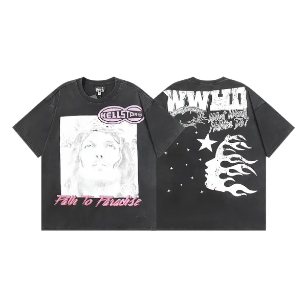 Hellstar Graphic Print Oversized T-Shirt Black - 30