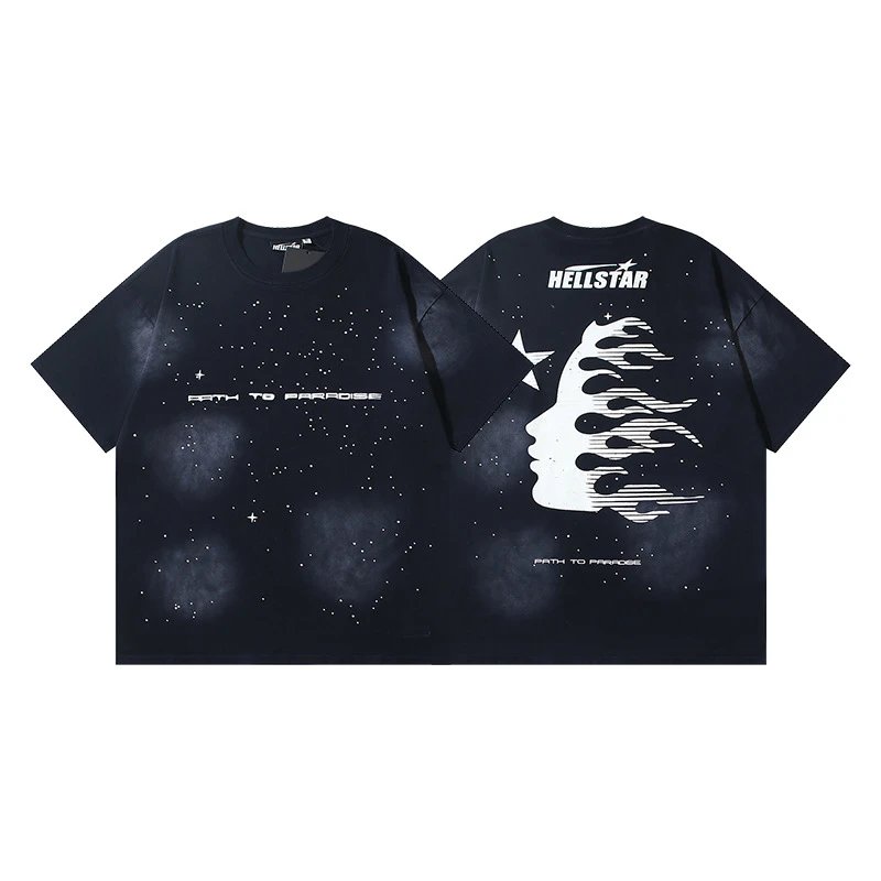 Hellstar Path To Paradise Galaxy Print T-Shirt Black - 1